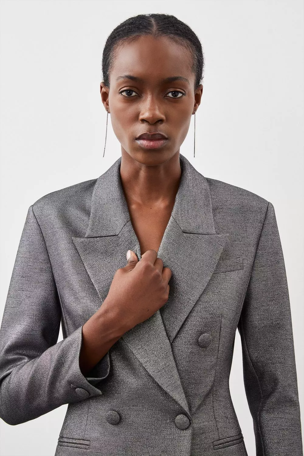Silver best sale grey blazer